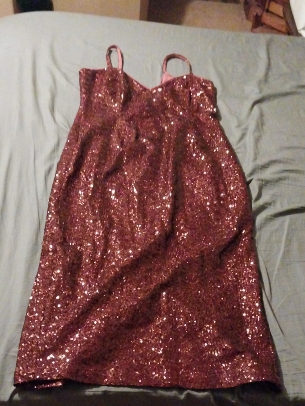 Vixen by Micheline Pitt Wine Sequin Slip Dress